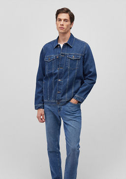 Drake 90lar Puslu Koyu Mavi Jean Ceket  фото 2