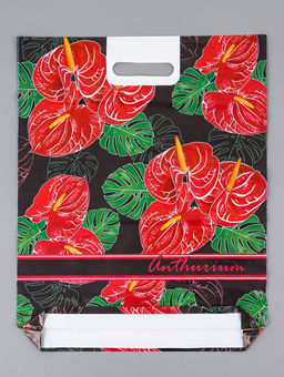 Цена за 25 шт. Пакет Антуриум, полиэтиленовый с вырубной ручкой 38?47 см, 60 мкм