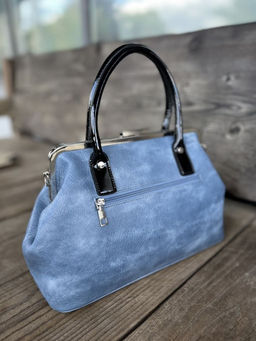Женская сумка из эко кожи с ручками 0024 Голубой - Cidirro фото 4