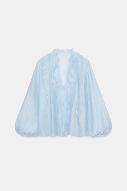 BLUSA VOLANTES LUNARES / Celeste - Zara фото 6