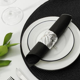 Кольцо для салфетки Лист, 6,54,55 см, цвет серебряный - Simaland фото 4