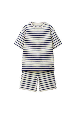 CONJUNTO CAMISETA Y BERMUDA TEXTURA RAYAS / Crudo / Marino - Zara фото 2