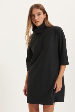 Antrasit Bal?kc? Yaka Shift/Duz Mini Selanik Uzun Kollu Orme Elbise TWOAW20EL1110