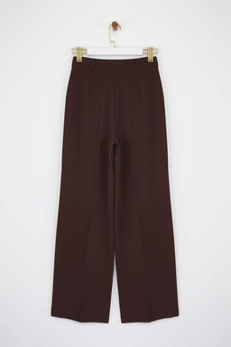 Kahverengi Pilili Wide Leg/Genis Paca Pantolon TWOAW25PL00109