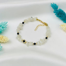 Браслет из Лунного камня и Турмалина - Радуга самоцветов фото 2