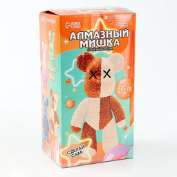 Алмазная мозаика на фигурке с полным заполнением Медведь, бежевый коричневый