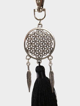 Брелок-кисточка «Ловец снов», 17 см, чёрный, серебристый