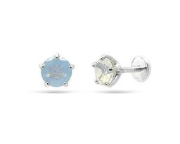 Серьги из серебра лунный камень, Ю-25003р