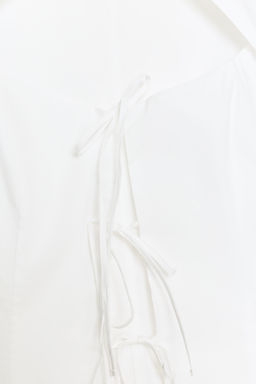 CAMISA POPEL?N ABERTURA LAZADAS / Blanco - Zara фото 6