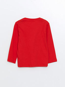 Bisiklet Yaka Bask?l? Uzun Kollu Erkek Bebek Ti??rt - Waikiki фото 3