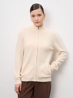 Кардиган из кашемира женский 08482 кремовый