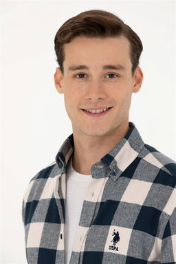 Мужская темно-синяя рубашка с длинным рукавом - U.s. polo assn фото 2