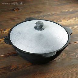 УЦЕНКА Казан чугунный, 3.5 л, плоское дно, нет крышки