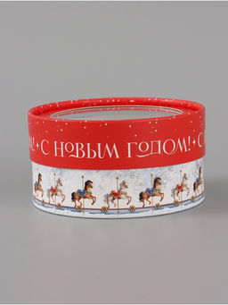 Коробка подарочная для макарун, тубус с окном «Карусель», 12×12×5 см