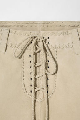 SUEDE LACE-UP TROUSERS KATE MOSS X ZARA  фото 4