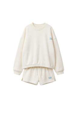CONJUNTO SUDADERA Y BERMUDA TEXTO / Crudo - Zara фото 10
