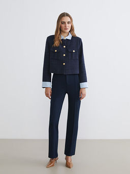 G?mlek Yaka Kad?n T?vit Ceket