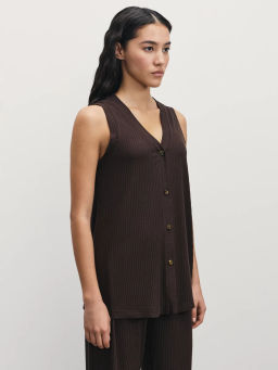 Трикотажный жилет в рубчик / Zarina  фото 5