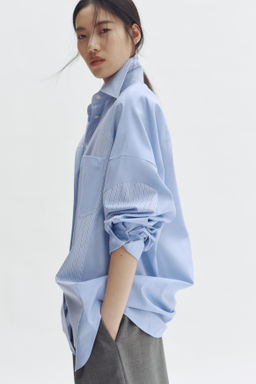 Camisa oversize de popelina con paneles - H&m фото 3
