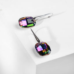 Серьги со стразами Иллюзион овал, миксы