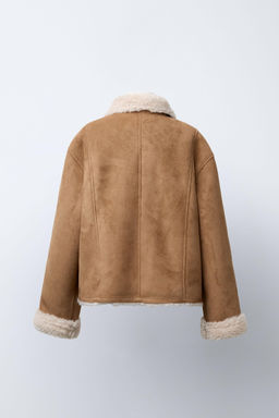 DOUBLE-FACED FAUX SHEARLING JACKET - Zara фото 4