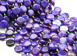 Бусины из агата тонированного круг 23мм цв.фиолетовый, 42см, 14 бусин Радуга камня