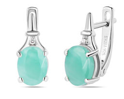 Серьги, изумруд берилл, Оливия