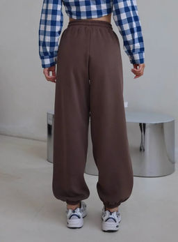 K13111 Штаны Багги (начес) КОРИЧНЕВЫЙ