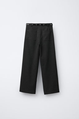 SHINY PINSTRIPED WIDE-LEG TROUSERS - Zara фото 2
